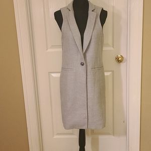 WHBM Gray Sleeveless Coat